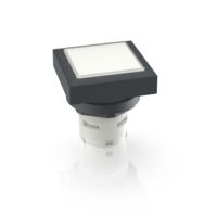 RAFI 1.30.070.451/0200 RAFIX 16, painonappi, litteä kehys, neliskanttinen kaulus, riviin kohdistettava, kehys valkoinen.