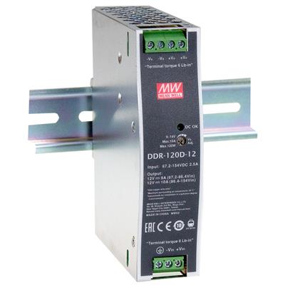 [DDR-120A-12] MEAN WELL DDR-120A-12 Teholähde +12V 8.3A DIN Kisko