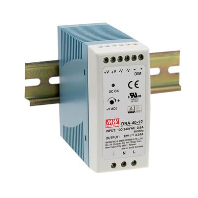 [DRA-40-24] MEAN WELL DRA-40-24 - Teholähde DIN-kisko +24V 1.7A