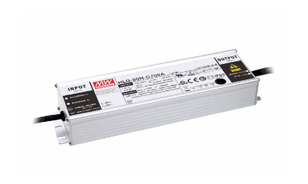 MEAN WELL HLG-80H-C700AB LED teholähde vakiovirta 84~129V 700mA 90~305VAC