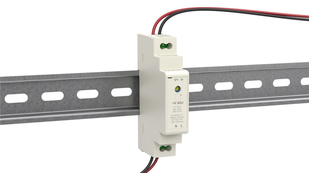 [59573] GOOBAY 59573 - DIN-kisko teholähde 12VAC 15W TH 35/7,5 tai TH 35/15 1,25A IP20