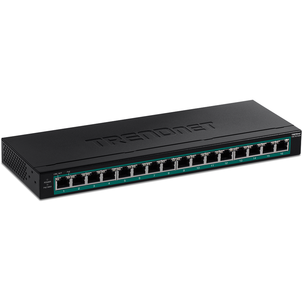 [TPE-TG160H] TRENDNET TPE-TG160H - 16-porttinen Gigabit PoE+ kytkin 123W