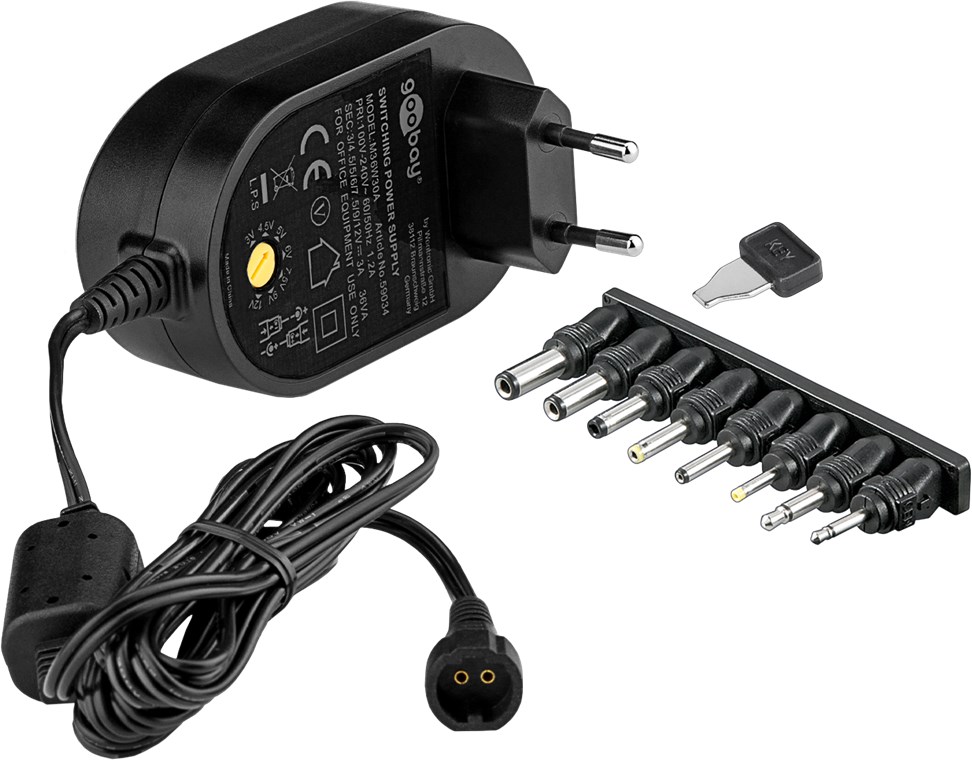 [GOOBAY 59034] Goobay 59034 Virtalähde - 5V-15V 36W / 3.0A + adapterisarja