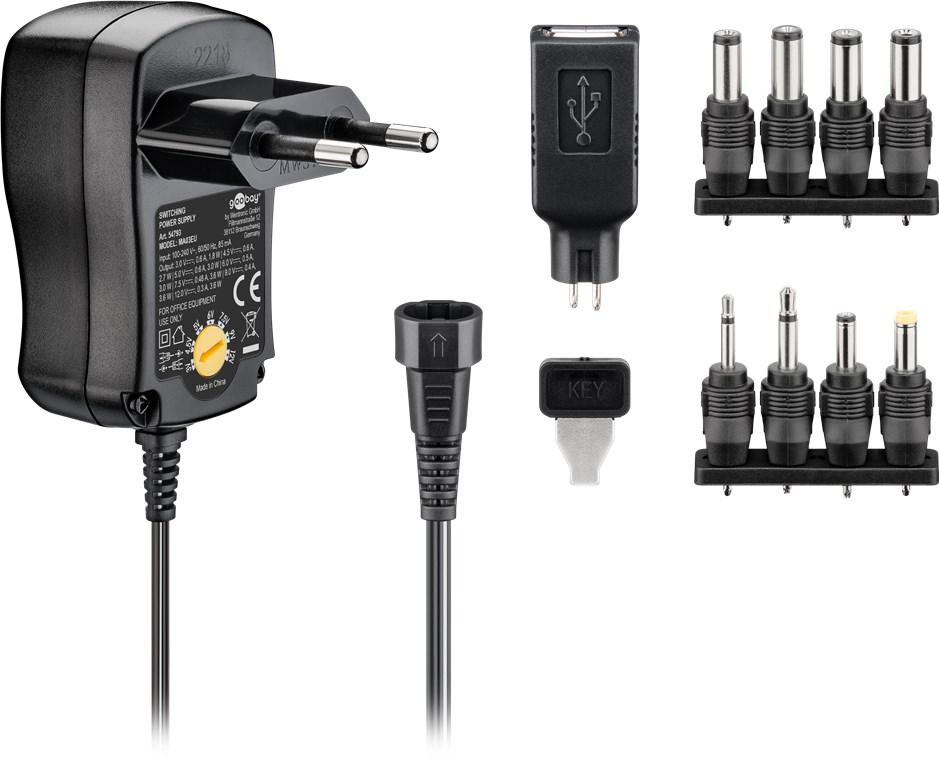 Goobay 54793 Virtalähde - 3V-12V 3.6W / 0.3A + adapterisarja