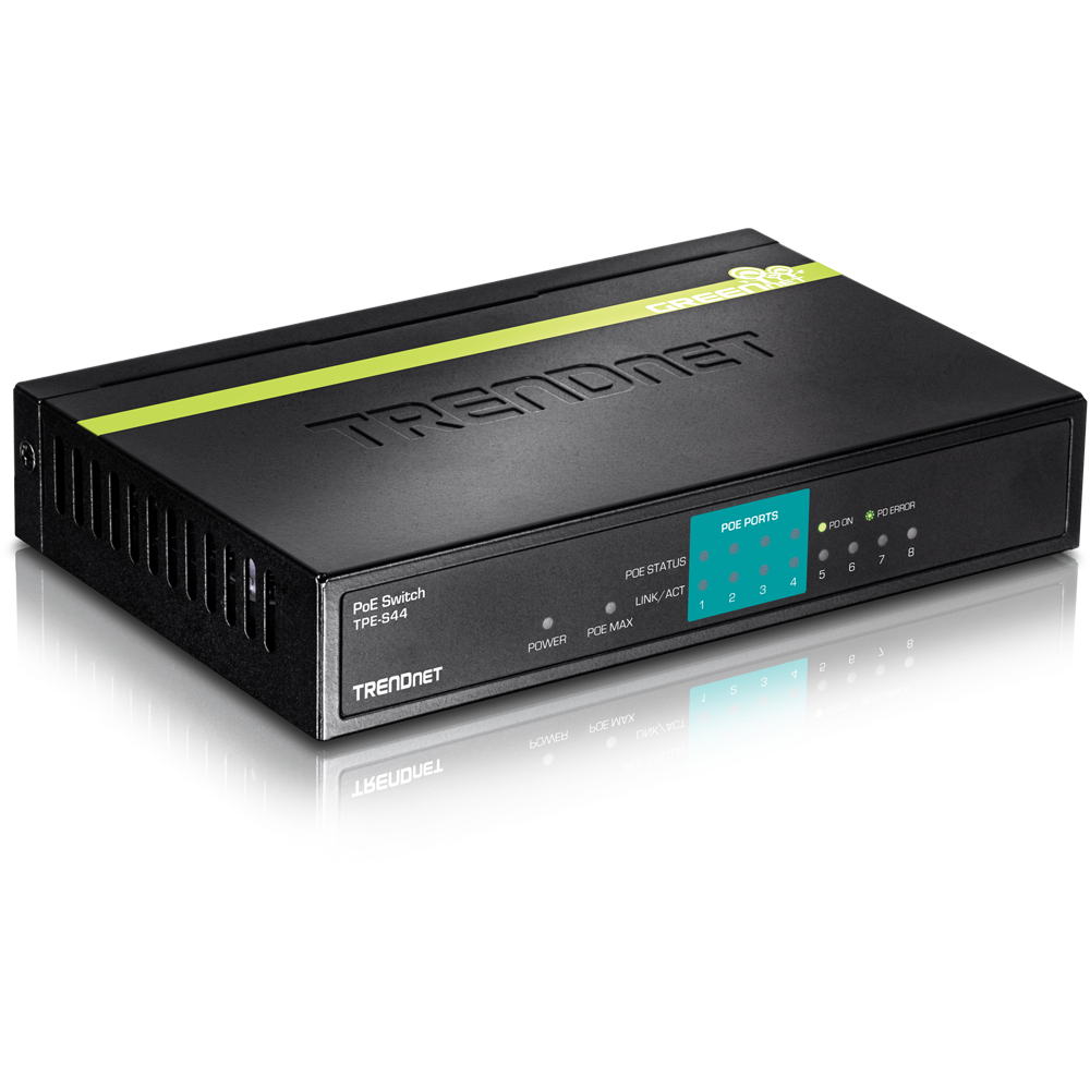 TRENDNET TPE-S44 - 8-porttinen PoE-kytkin (4 x PoE, 4 x ei-PoE) 10/100Mbps