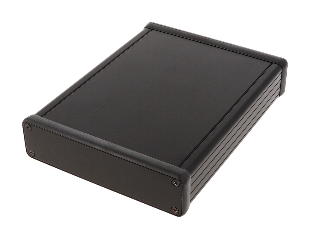 HAMMOND 1455P1601BK Suulakepuristettu Alumiinikotelo 160x125x30.5mm Musta anodisoitu IP54