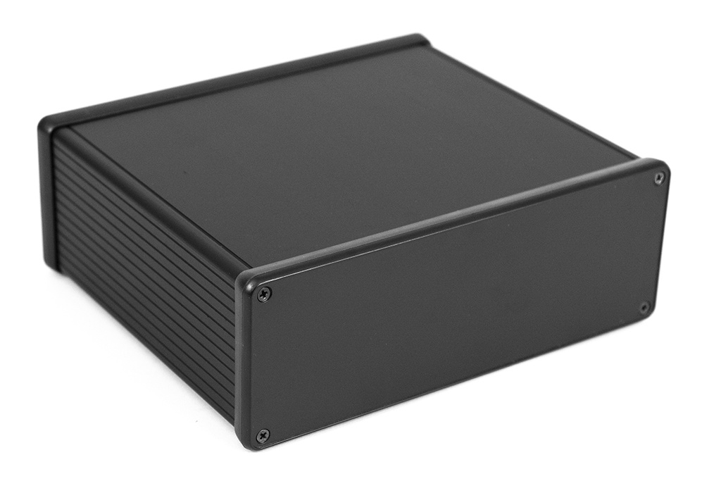 HAMMOND 1455U1601BK Suulakepuristettu Alumiinikotelo 160x191x66mm Musta anodisoitu IP54