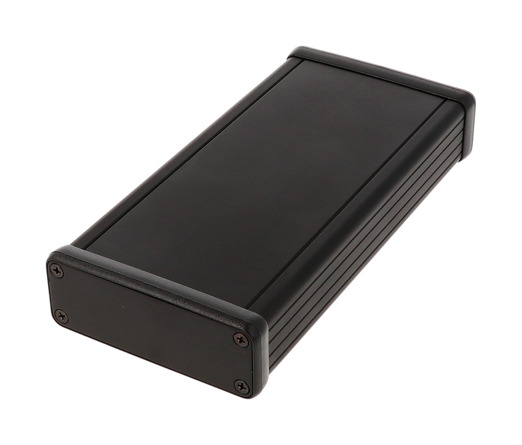 HAMMOND 1455J1601BK Suulakepuristettu Alumiinikotelo 160x78x27mm Musta anodisoitu IP54