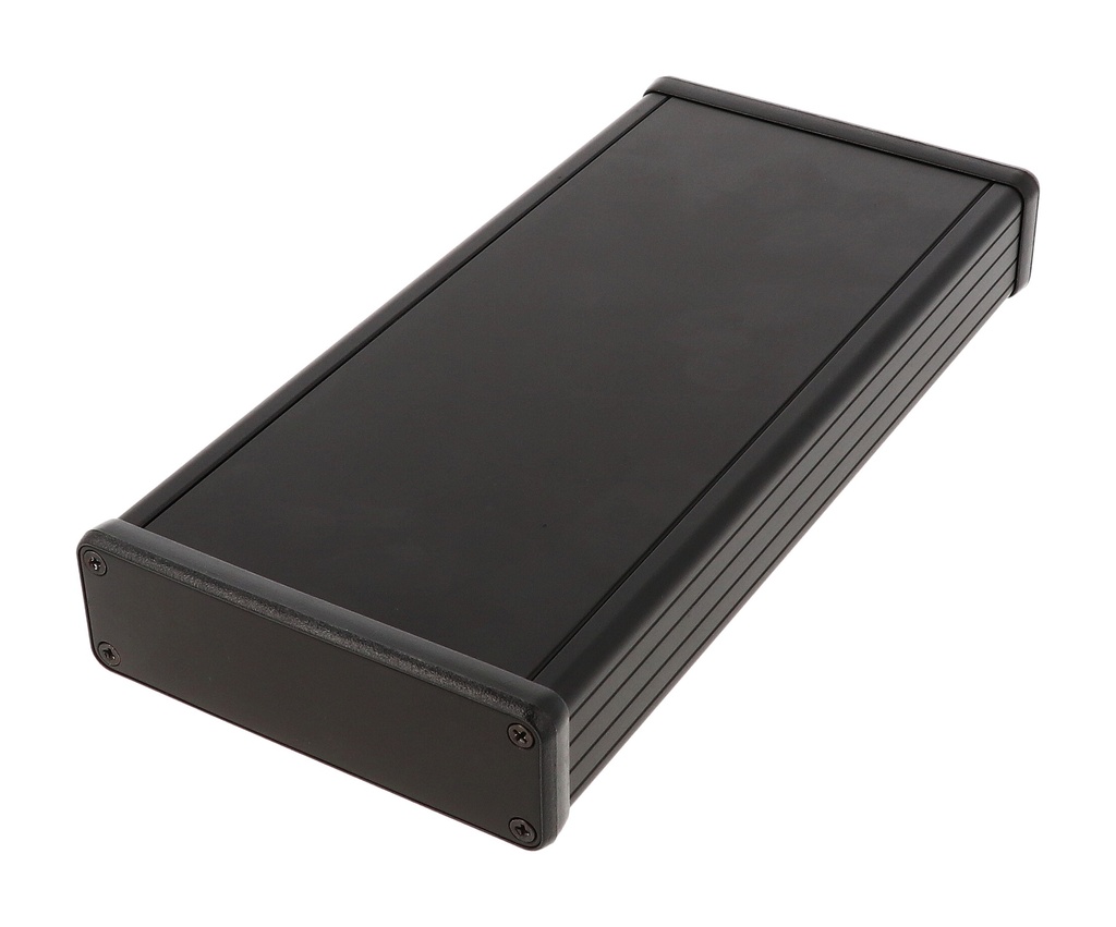 [1455L2201BK] HAMMOND 1455L2201BK Suulakepuristettu Alumiinikotelo 220x103x30.5mm Musta anodisoitu IP54