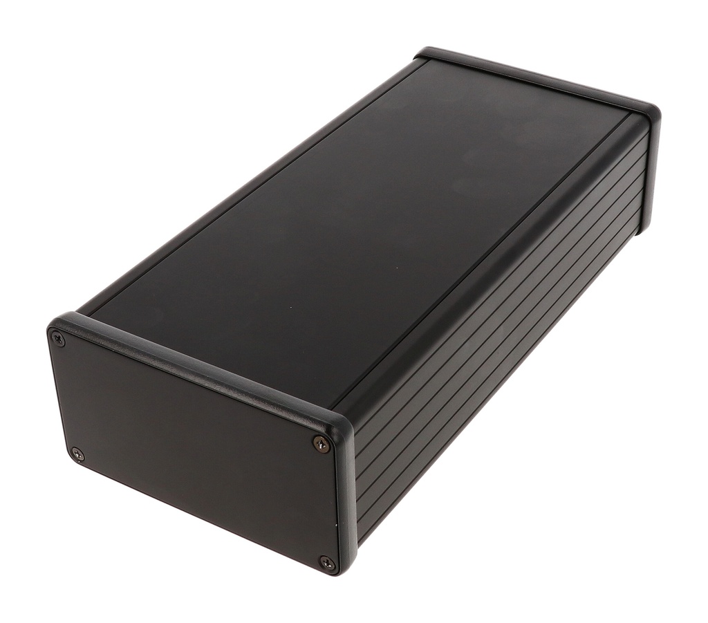 [1455N2201BK] HAMMOND 1455N2201BK Suulakepuristettu Alumiinikotelo 220x103x53mm Musta anodisoitu IP54