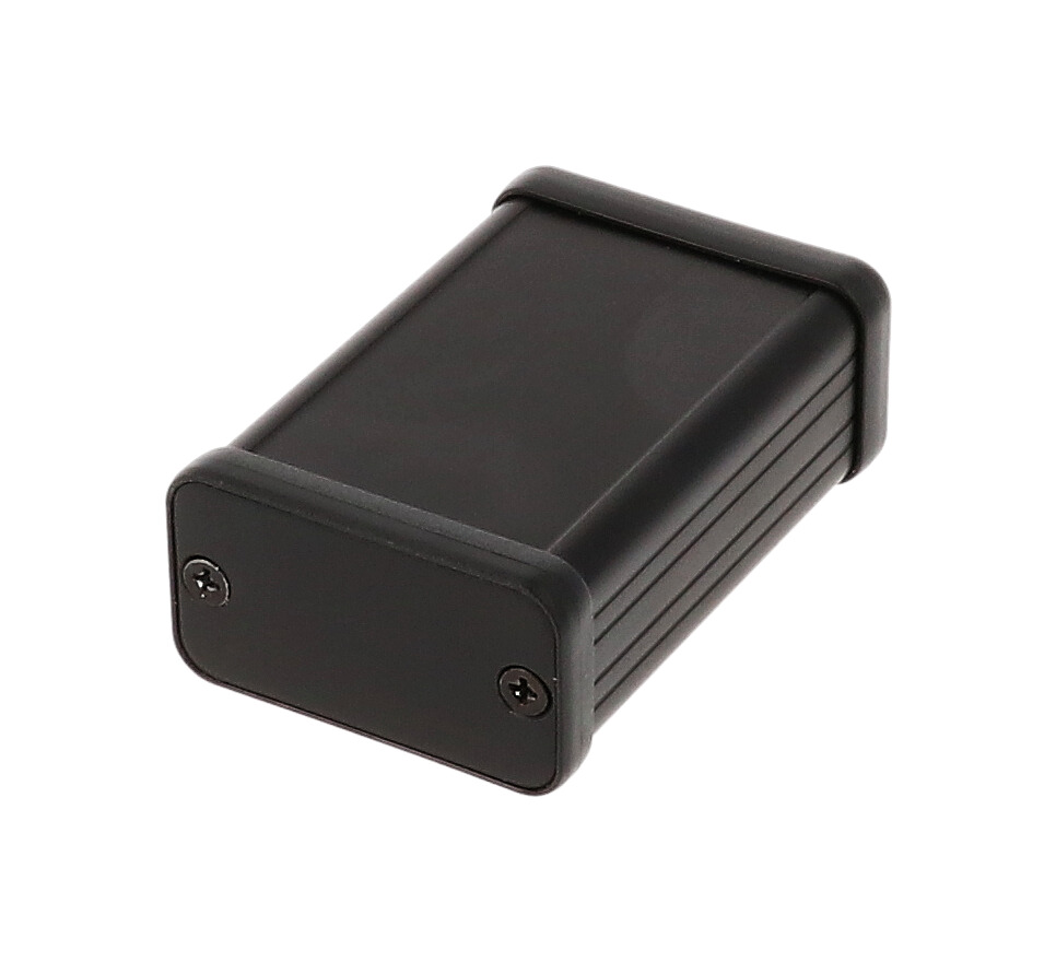 [1455D601BK] HAMMOND 1455D601BK Suulakepuristettu Alumiinikotelo 60x45x25mm Musta anodisoitu IP54
