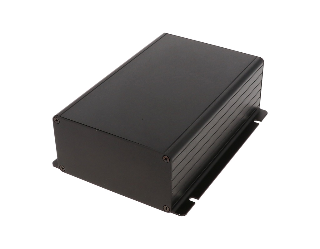 [1455NF1601BK] HAMMOND 1455NF1601BK Suulakepuristettu Alumiinikotelo + sivuasennuslaipat 160x103x53 Musta anodisoitu IP54