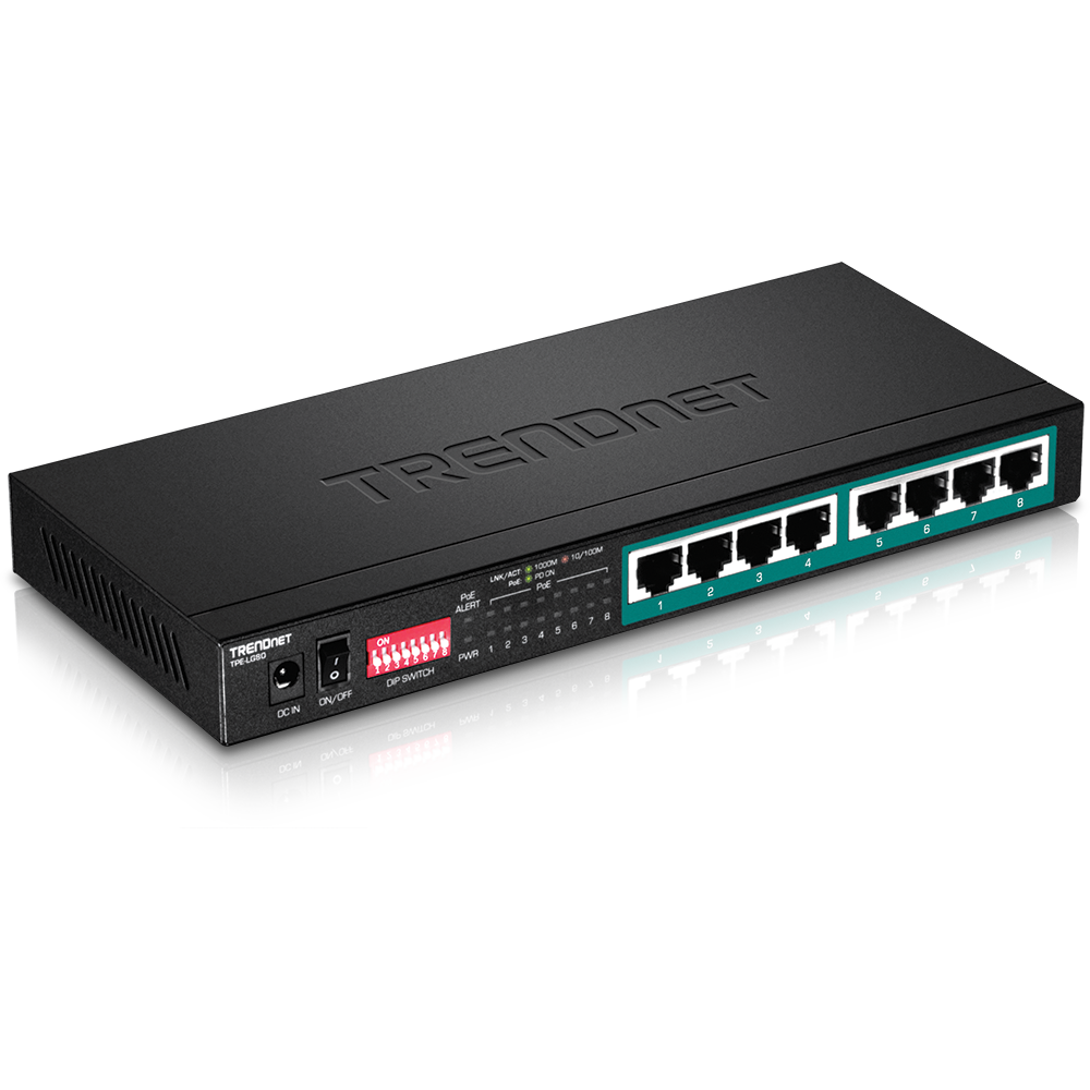 [TPE-LG80] TRENDNET TPE-LG80 - 8-porttinen Gigabit Long Range PoE+ kytkin