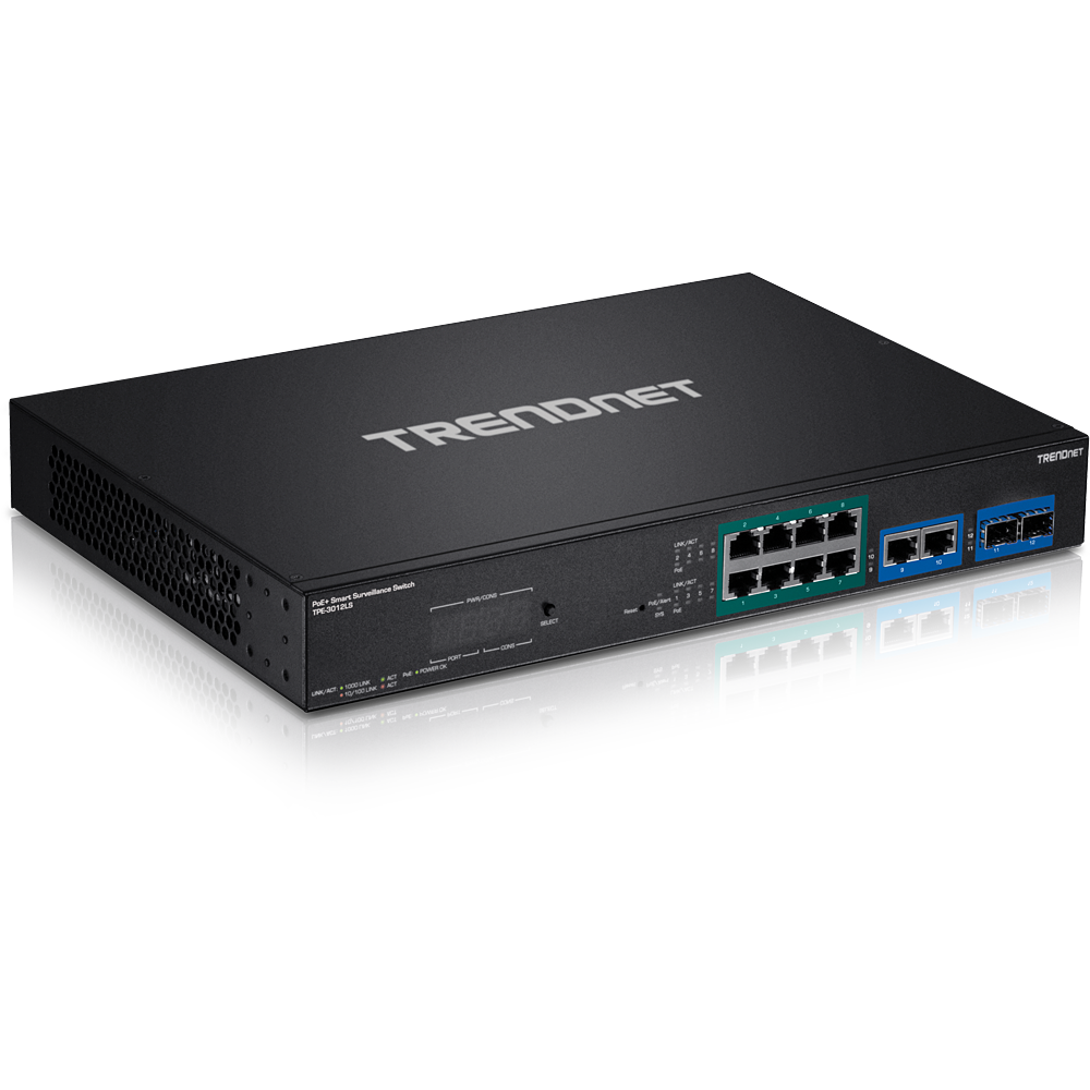 [TPE-3012LS] TRENDNET TPE-3012LS - 12-porttinen Gigabit PoE+ älykäs valvontakytkin