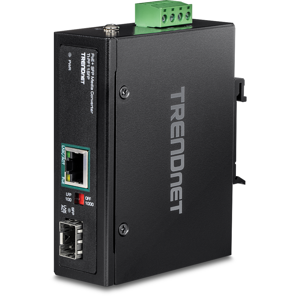 [TI-PF11SFP] TRENDNET TI-PF11SFP - Teollinen SFP to Gigabit PoE+ -mediamuunnin