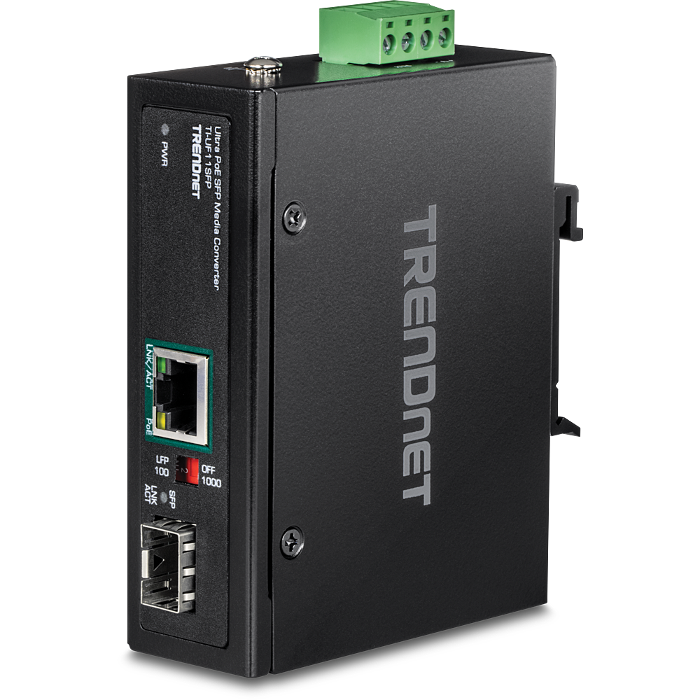 [TI-UF11SFP] TRENDNET TI-UF11SFP - Teollinen SFP to Gigabit UPoE -mediamuunnin