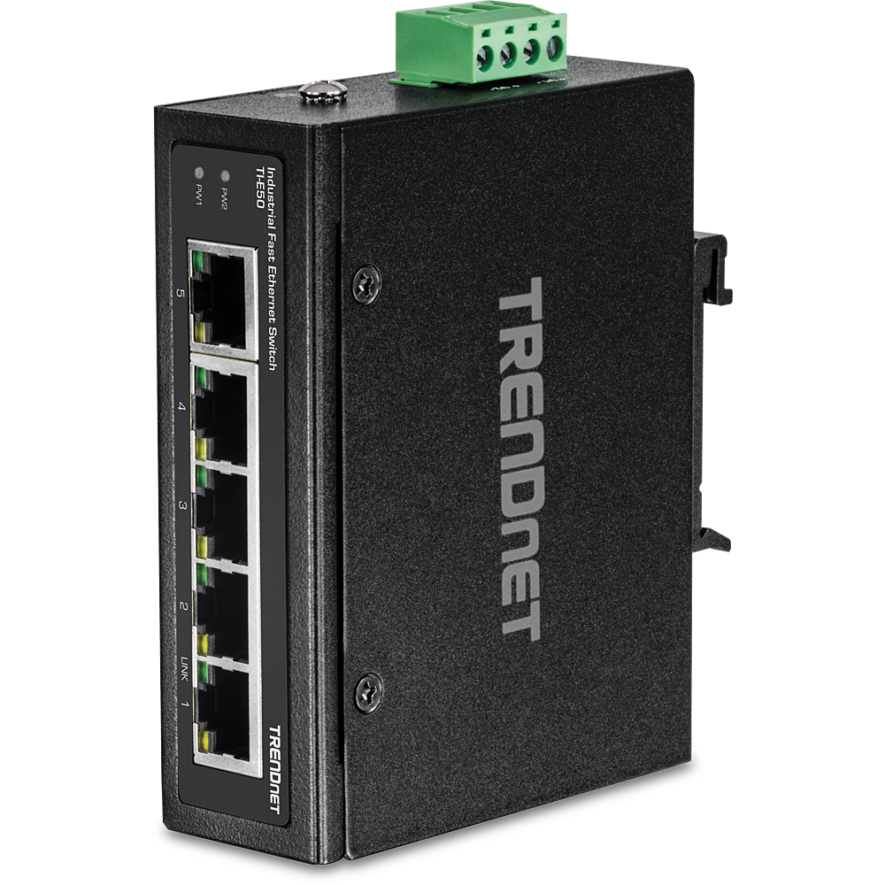 TRENDNET TI-E50 - 5-porttinen teollinen Fast Ethernet DIN-kiskokytkin
