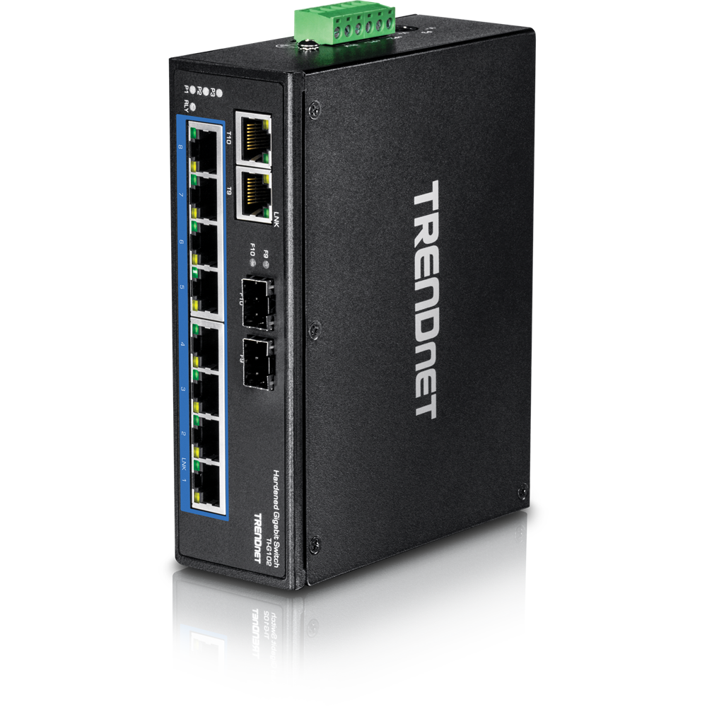 TRENDNET TI-G102 - 10-porttinen teollinen gigabitin DIN-kiskokytkin
