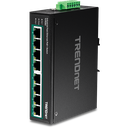 TRENDNET TI-PE80 - 8-porttinen teollinen nopea Ethernet PoE+ DIN-kiskokytkin