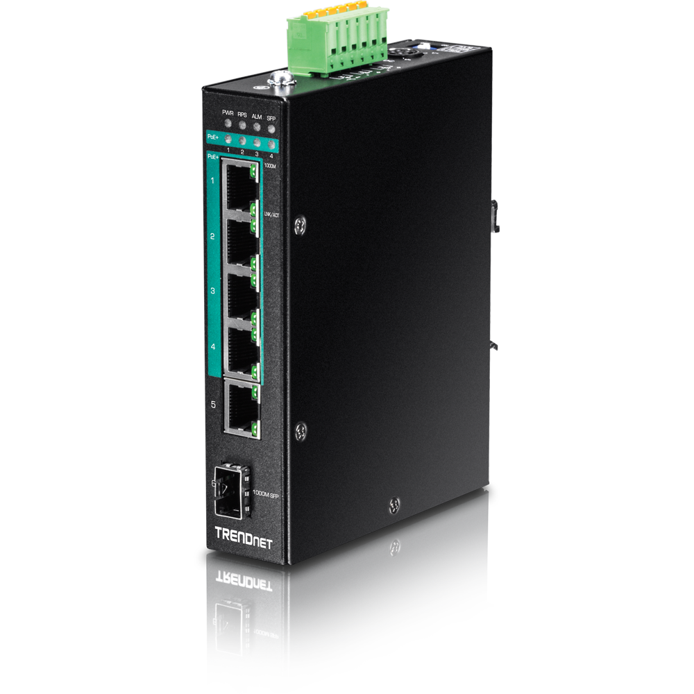 TRENDNET TI-PG541 - 5-porttinen teollinen Gigabit PoE+ -kytkin