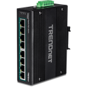 TRENDNET TI-PG80B - 8-porttinen teollinen Gigabit PoE+ DIN-kiskokytkin 24-56V