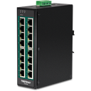 TRENDNET TI-PG160 - 16-porttinen teollinen DIN-kiskokytkin Gigabit PoE+