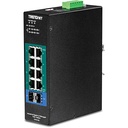 TRENDNET TI-PG102i - 10-porttinen teollinen PoE+ DIN-kiskokytkin Gigabit L2 Hallittu 24-57V