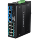 TRENDNET TI-BG104 - Teollinen kytkin 10-porttinen Gigabit PoE++ DIN-kisko