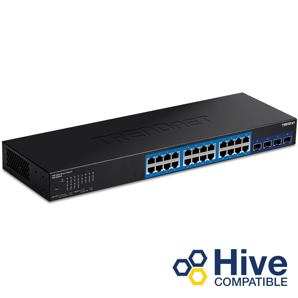 [TEG-30284] TRENDNET TEG-30284 - 28-porttinen Gigabit Web Smart kytkin (4 x 10G SFP+)