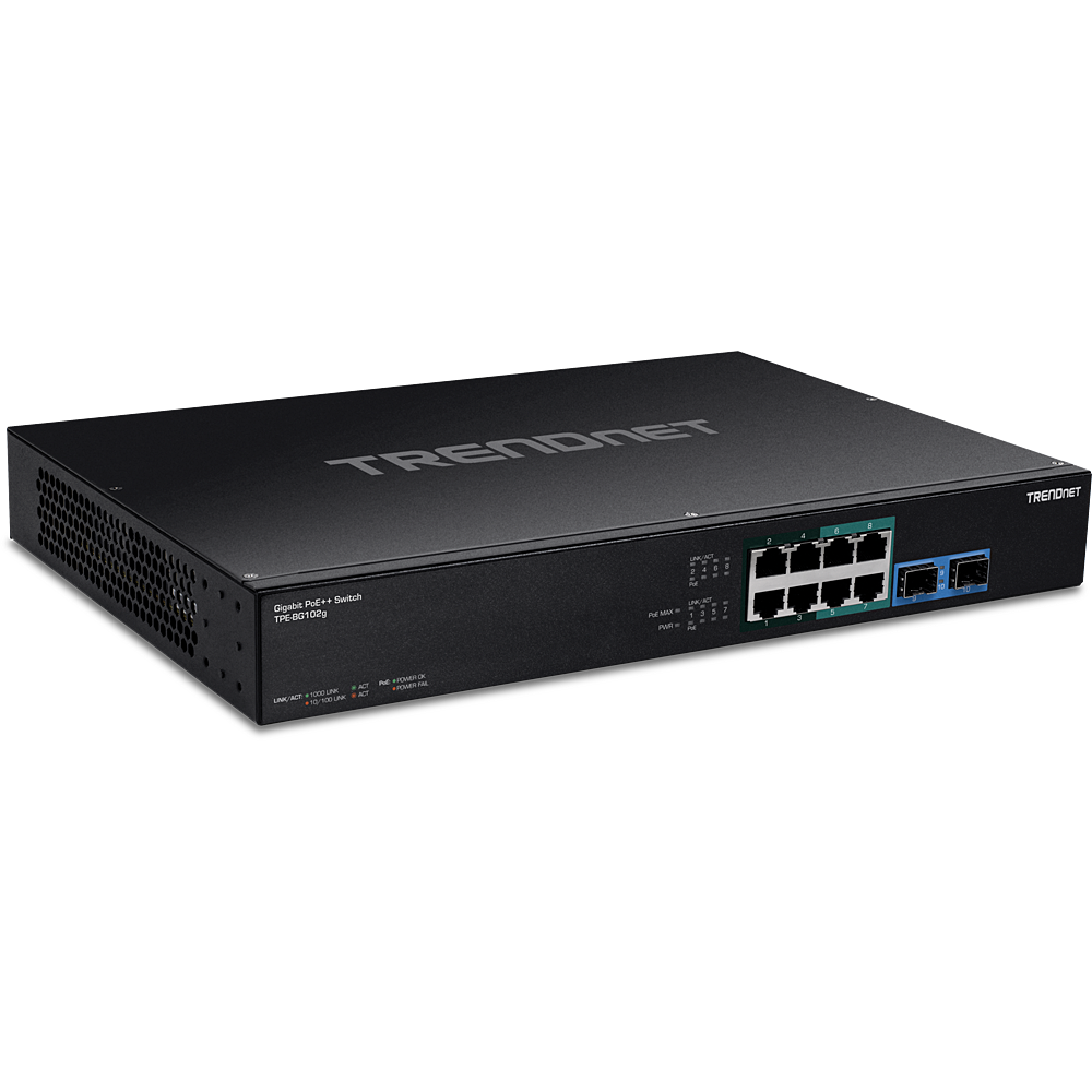 [TPE-BG102G] TRENDNET TPE-BG102G - 10-porttinen Gigabit PoE++ kytkin