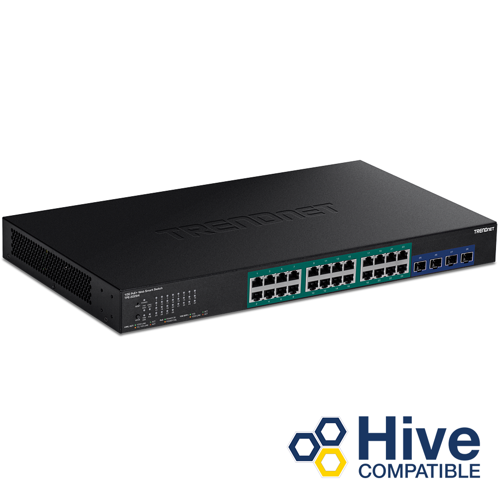 [TPE-30284] TRENDNET TPE-30284 - 28-porttinen Gigabit Web Smart PoE+ -kytkin (4 x 10G SFP+)