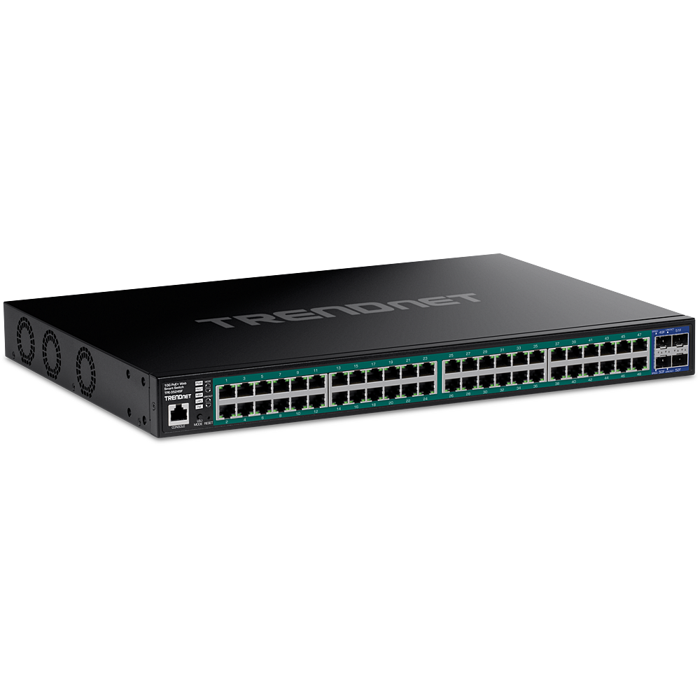 TRENDNET TPE-3524SF - 52-porttinen Gigabit Web Smart PoE+ -kytkin (4 x 10G SFP+) 740W