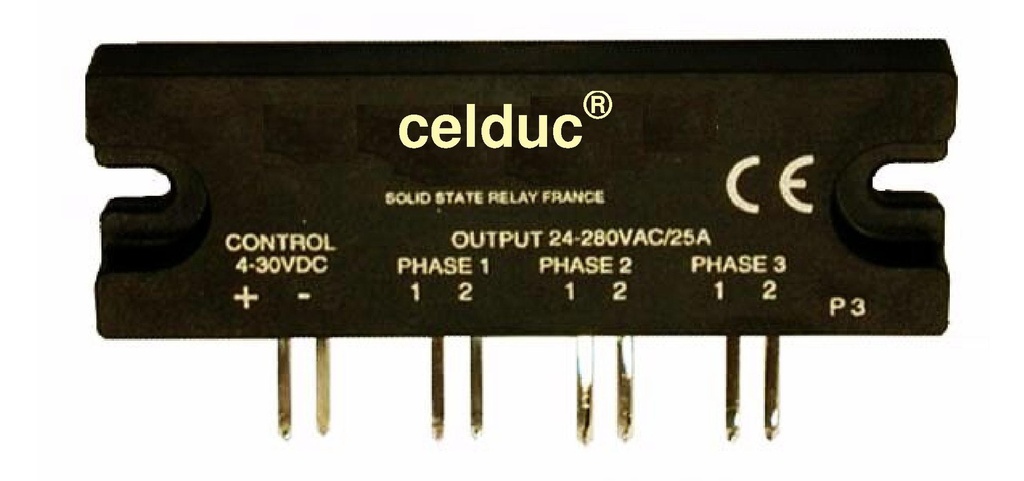 [SHT842300] CELDUC SHT842300 SSR 3X25A/230VAC/CTRL 10-30V