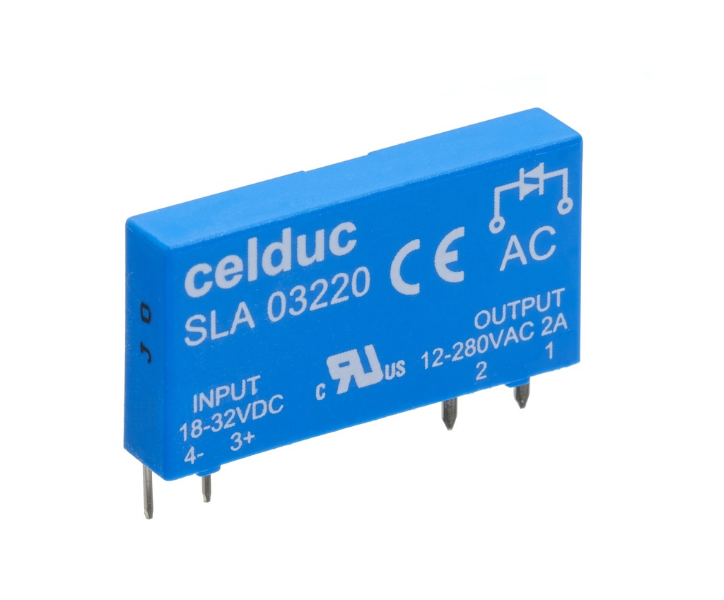 CELDUC SLA03220L SSR 2A/12-280VAC/CTRL18-32VDC/VÄHÄINEN VUOTO