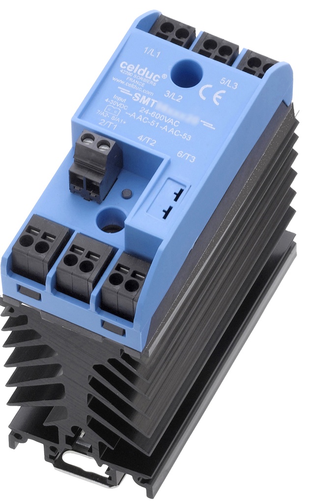 CELDUC SMT8628521 ZC KOLMIVAIHEINEN SSR 3X17A/24-520VAC/CTRL 24-255VAC/DC