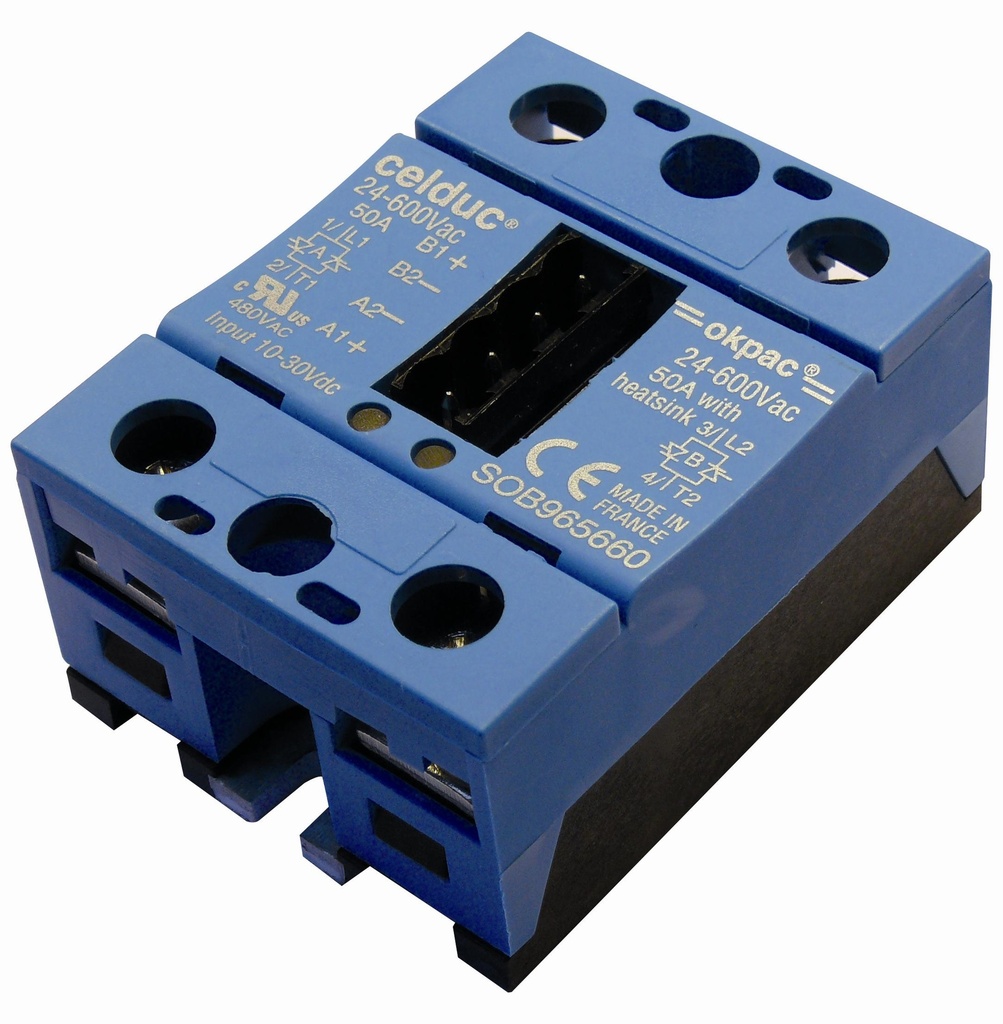 CELDUC SOB965160 SSR 2X50A/400VAC/2 CTRL 6-16VDC