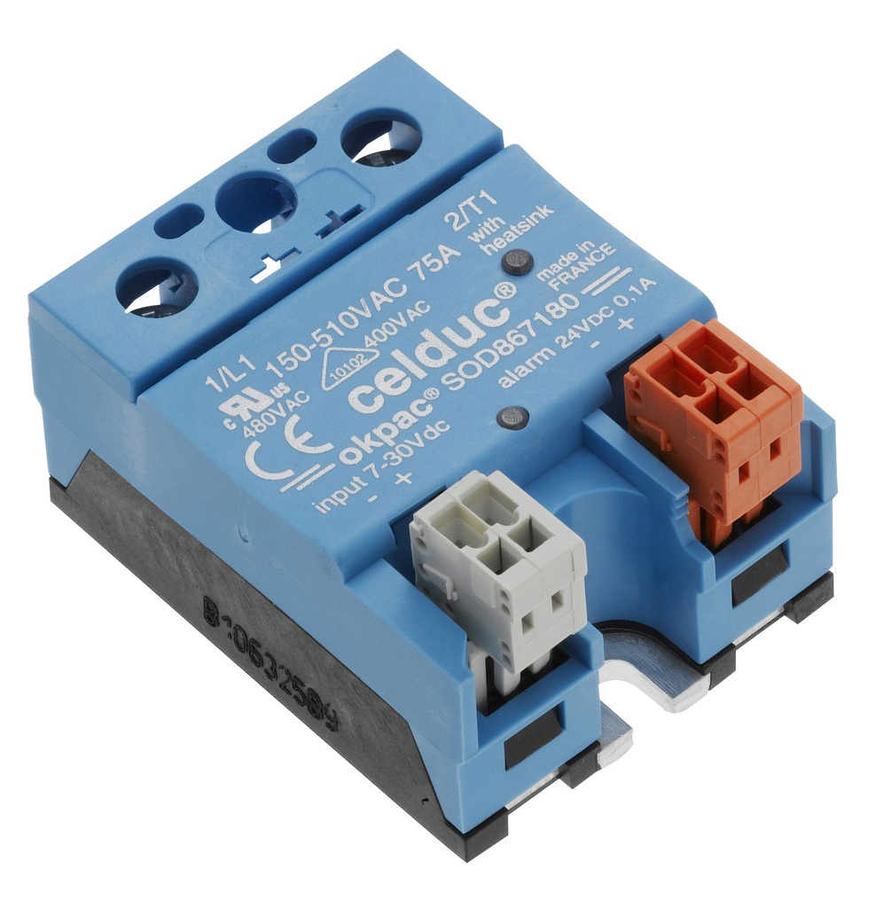 CELDUC SOD849180 SSR 125A/50-265VAC/RC/CTRL 7-30VDC/LED/DIAGNOSTIIKKA