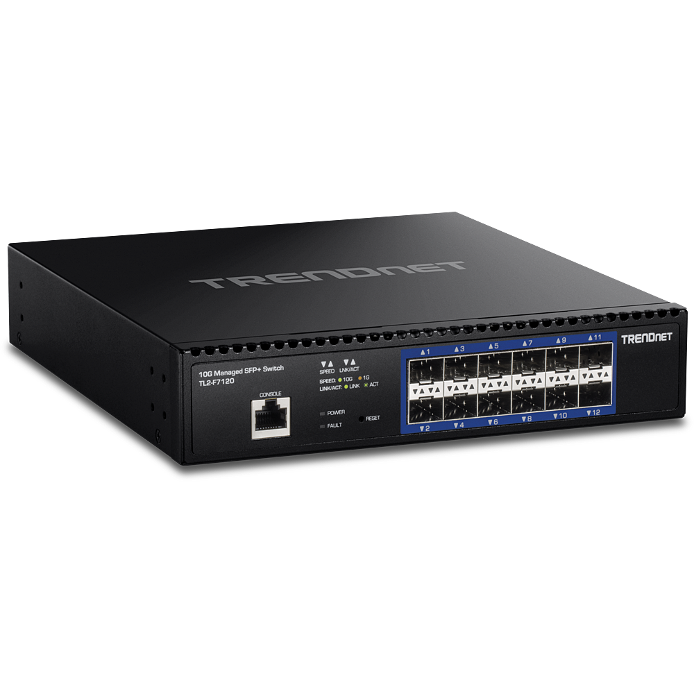 TRENDNET TL2-F7120 - 12-porttinen 10G L2 hallittu SFP+ kytkin