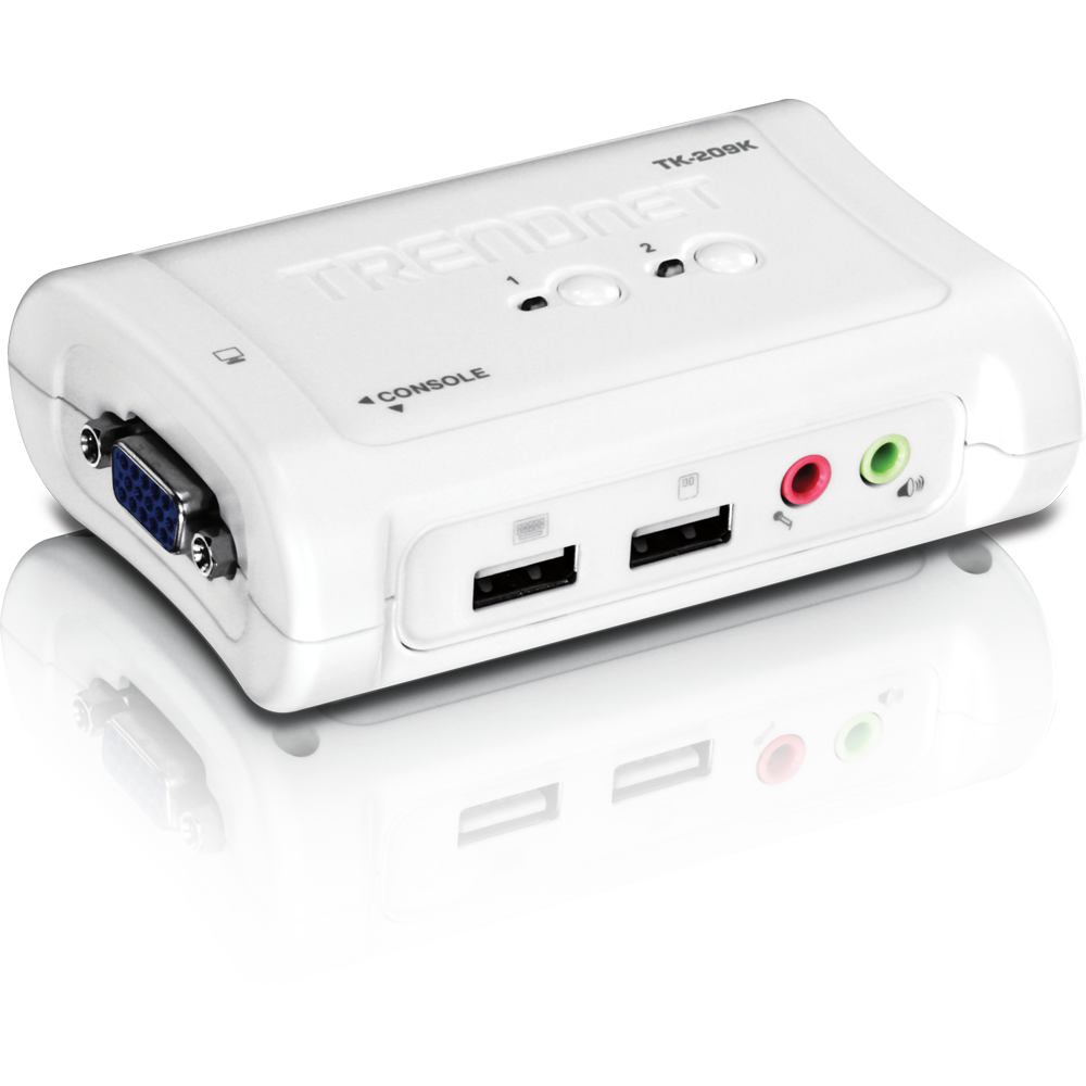 TRENDNET TK-209K - 2-porttinen USB KVM-kytkinpaketti, jossa on ääni