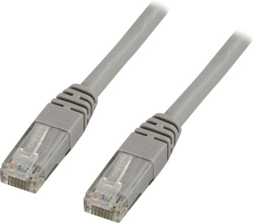 DELTACO 03-TP - U/UTP CAT5e VERKKOKAAPELI - 0,3m - HARMAA