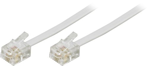 [DEL-163F] DELTACO DEL-163F - MODULAARIKAAPELI - 6P4C(RJ11) - 6P4C(RJ11) - 10m - VALKOINEN