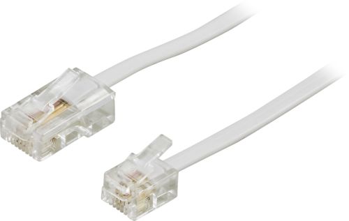 [DEL-1703] DELTACO DEL-1703 - MODULAARIKAAPELI - 8P4C(RJ45) - 6P4C(RJ11) -3 m - VALKOINEN