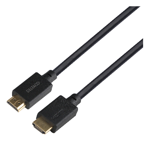 DELTACO HU-40-LSZH - Ultra High Speed HDMI kaapeli, 4m, eARC, QMS, 8K 60Hz, 4K 120Hz, LSZH, musta