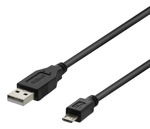 DELTACO MICRO-101 - USB 2.0 kaapeli Tyyppi A ur - Tyyppi Micro B ur, 5-pin, 1m - musta