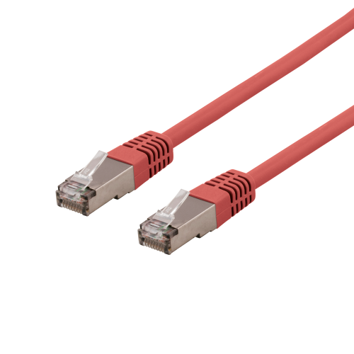DELTACO SFTP-603RH - verkkokaapeli,S/FTP Cat6, 0,3 m, 250 MHz - LSZH, 0,3 m, punainen