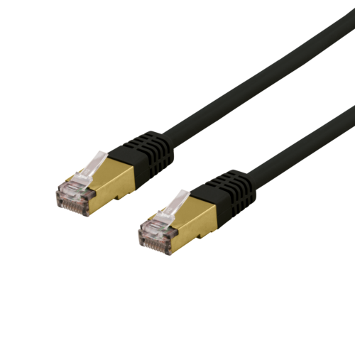DELTACO SFTP-611SAH - S/FTP Cat6a verkkokaapeli,LSZH, 1,5m, musta