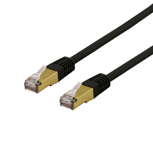DELTACO SFTP-62SAH - S/FTP Cat6a verkkokaapeli,LSZH, 2m, musta