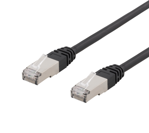 DELTACO SFTP-65UV - S/FTP Cat6 verkkokaapeli,5m, 250MHz, UV-suojaus, musta