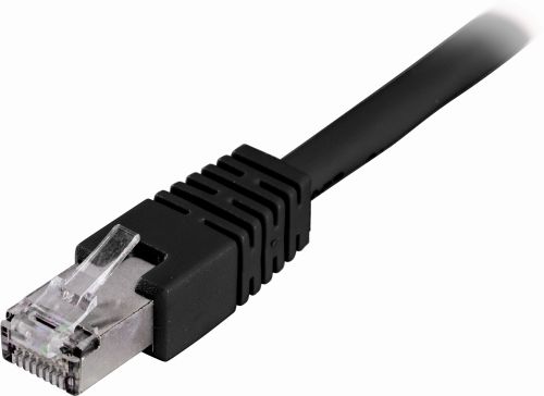 DELTACO STP-603S - F/UTP Cat6 verkkokaapeli,0,3m, musta