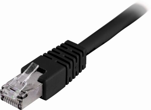 DELTACO STP-607S - F/UTP Cat6 verkkokaapeli,0,7m, musta